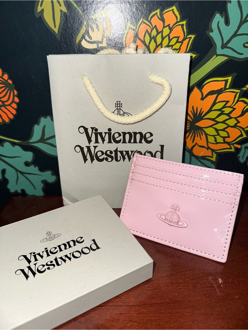 Vivienne Westwood Pink Patent Leather Orb Card Holder Italy Box Bag - Picture 5 of 8